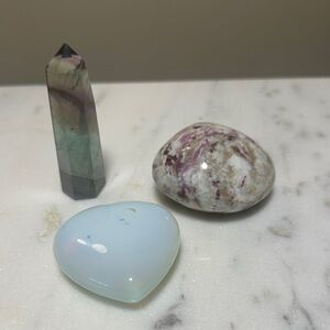 Crystal and Stone Set with Heart